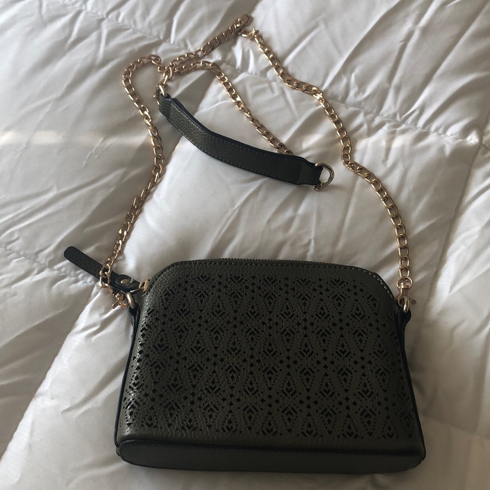Olive Green Cut Out Crossbody - Picture 2 of 4